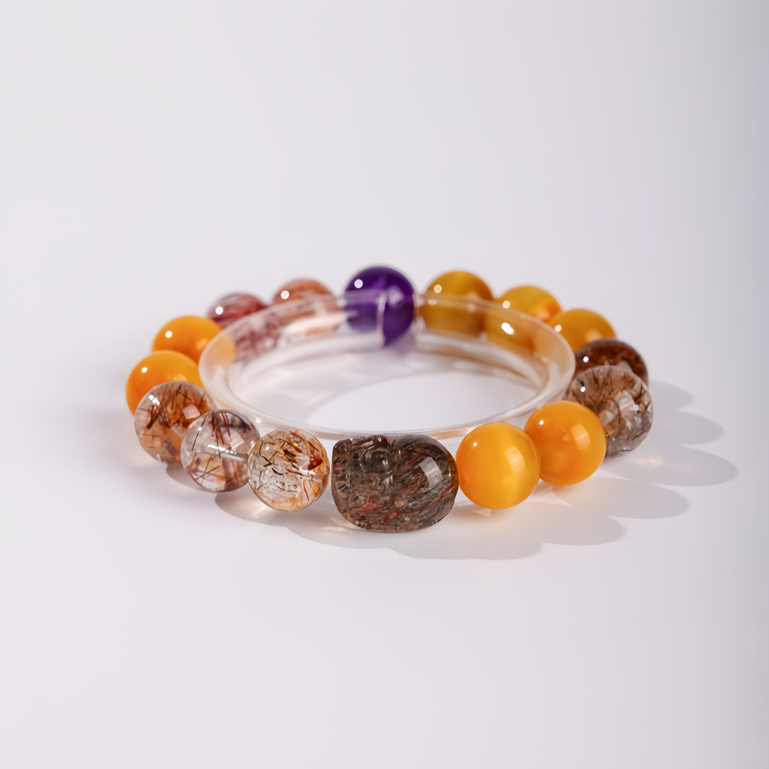 Golden Guardian|Rutilated Quartz & Citrine Pixiu Bracelet