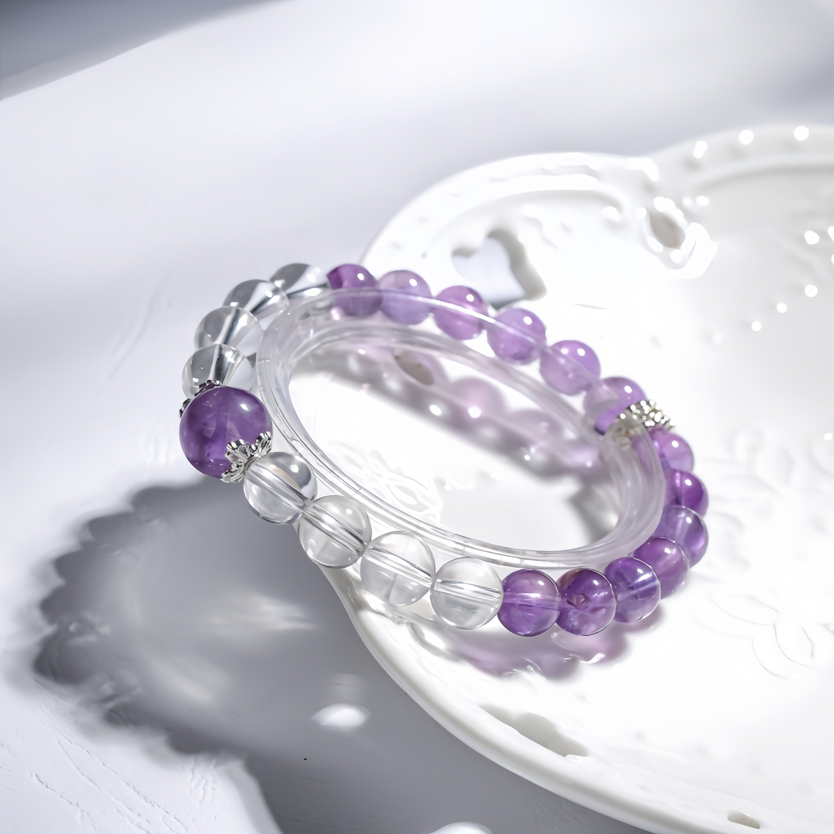 Amethyst + Fluorite Energy Balance Bracelet - Image 2