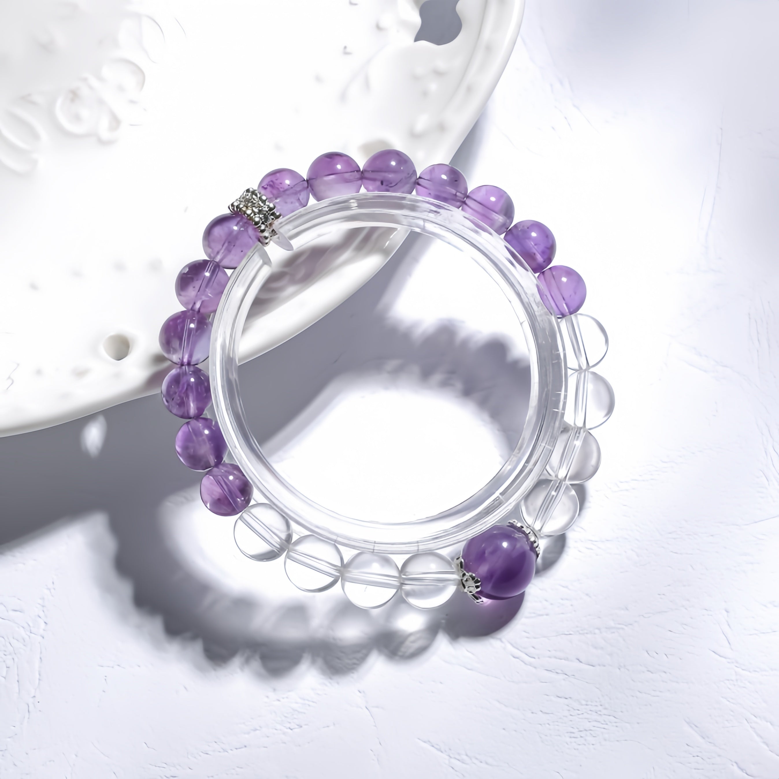 Amethyst + Fluorite Energy Balance Bracelet - Image 3
