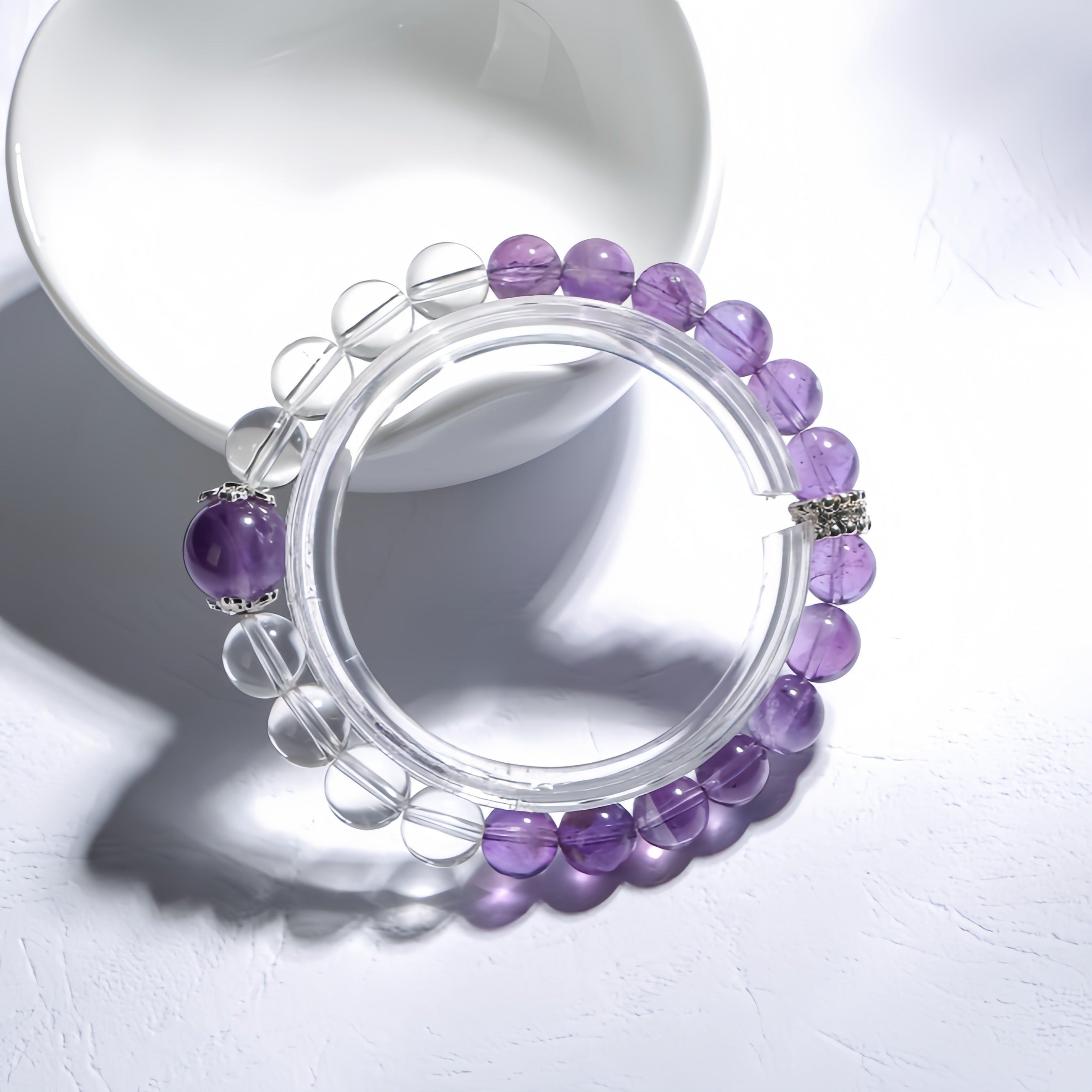 Amethyst + Fluorite Energy Balance Bracelet - Image 4