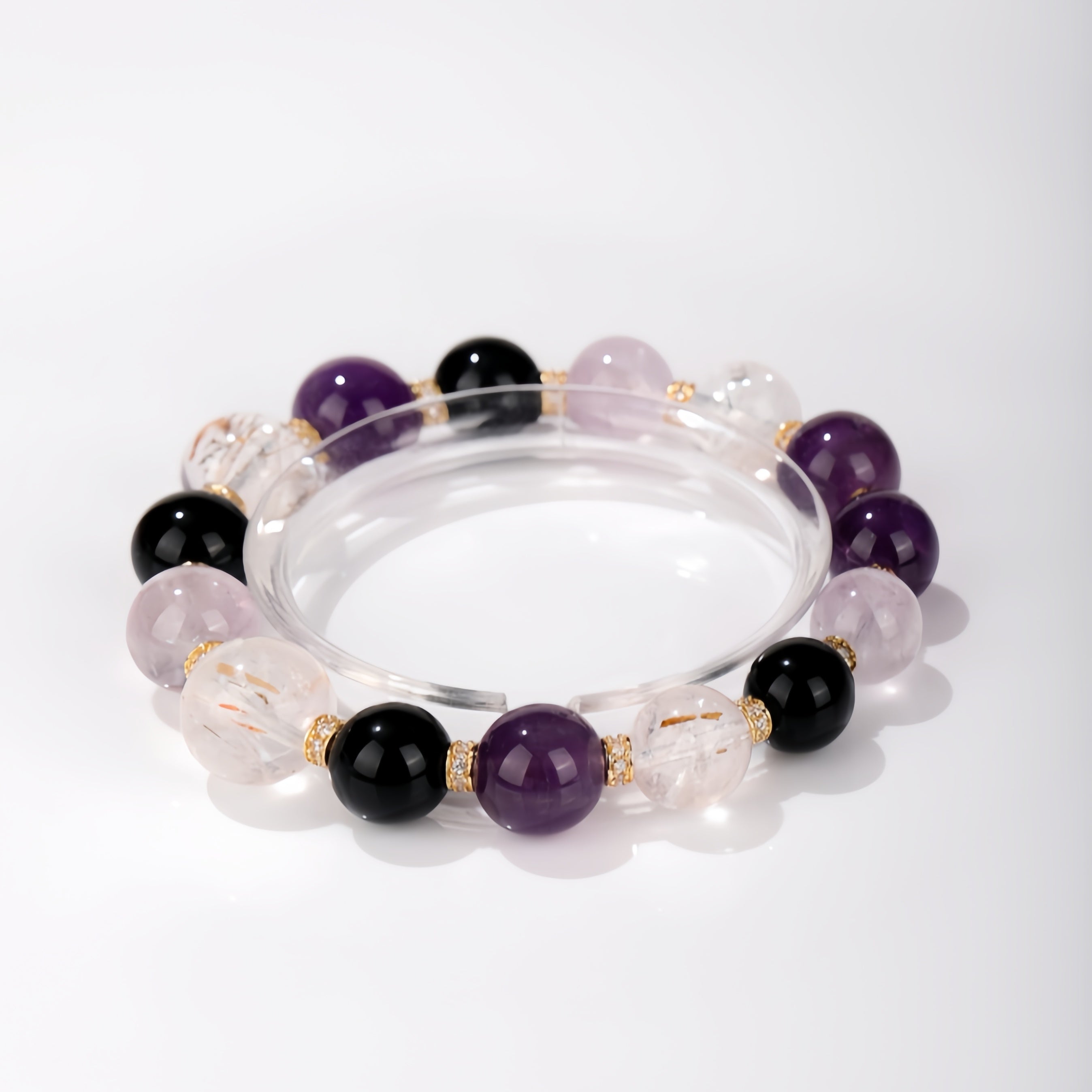 Heart of Eclipse|Amethyst × Obsidian × Black Rutile