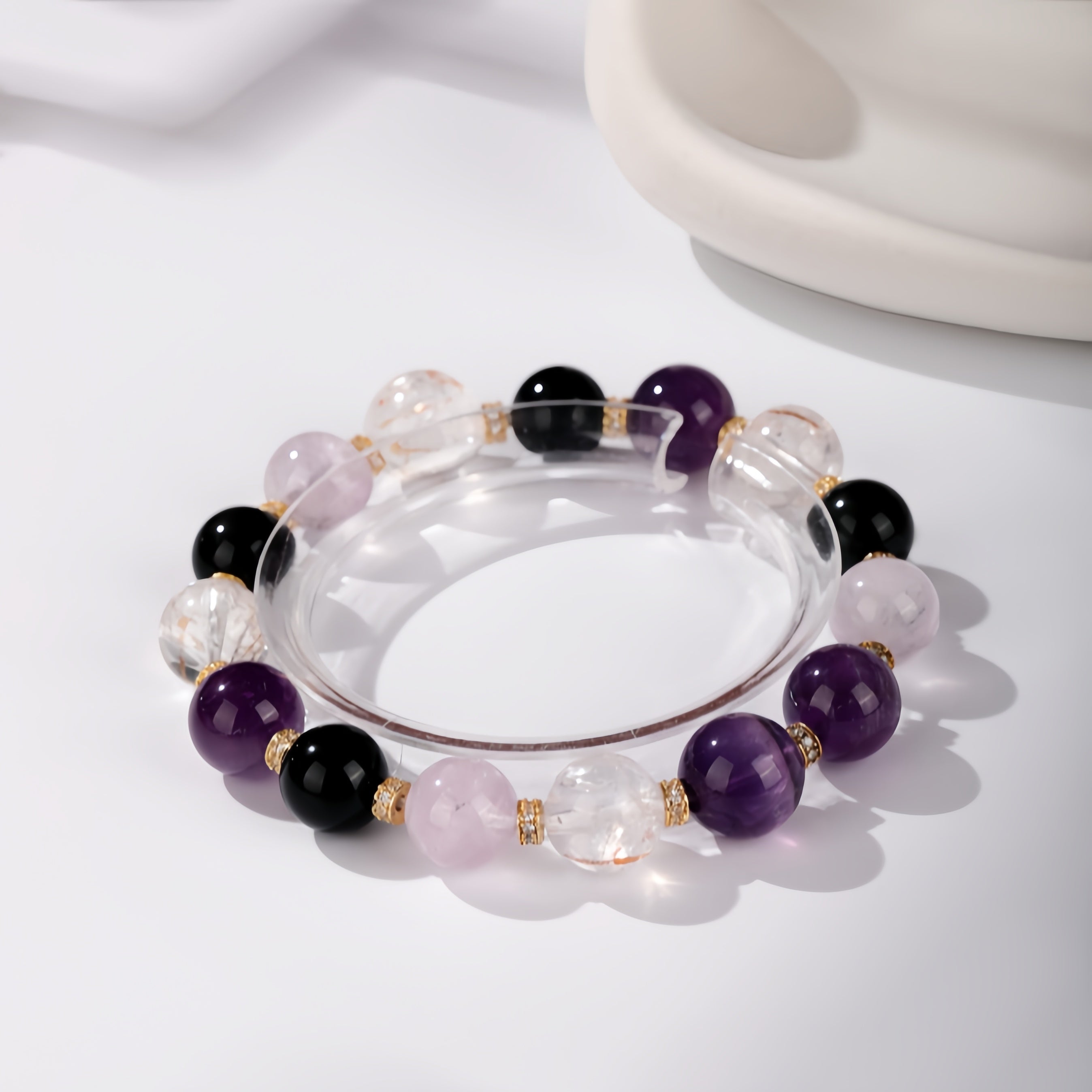 Heart of Eclipse|Amethyst × Obsidian × Black Rutile - Image 3