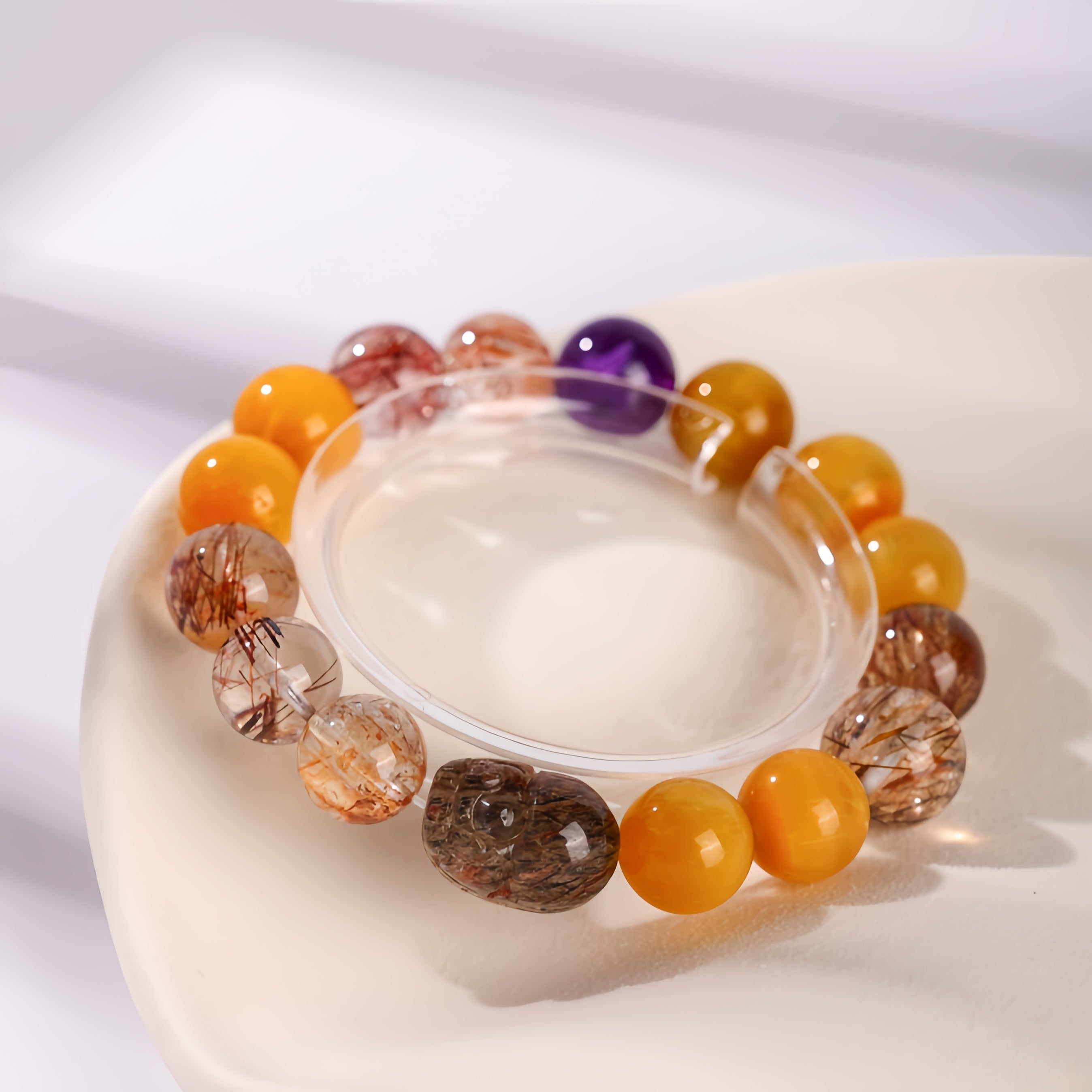 Golden Guardian|Rutilated Quartz & Citrine Pixiu Bracelet - Image 3