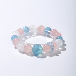 Whispers of Calm|Aquamarine & Rose Quartz Bracelet