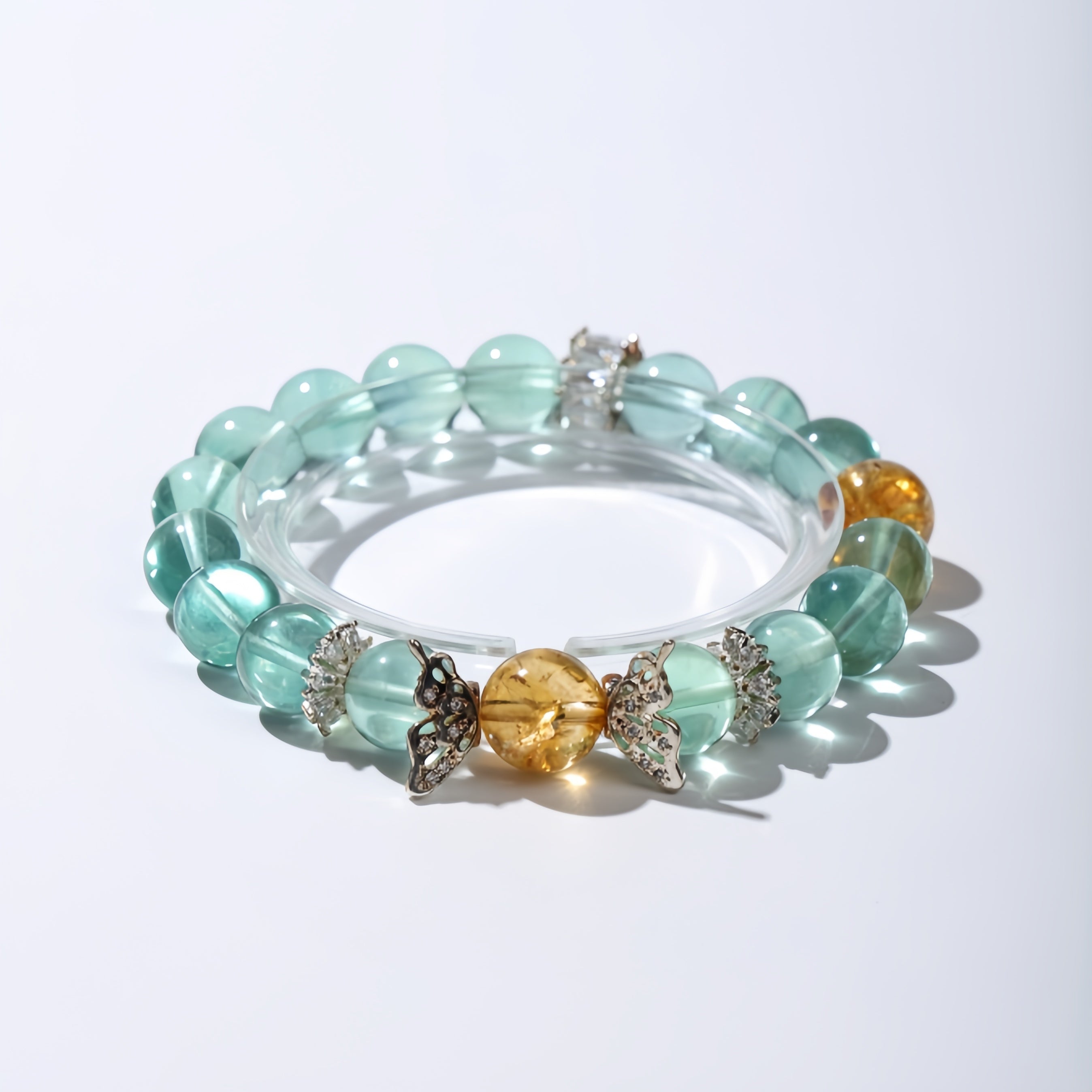 Clarity Bloom|Fluorite & Citrine Focus Bracelet