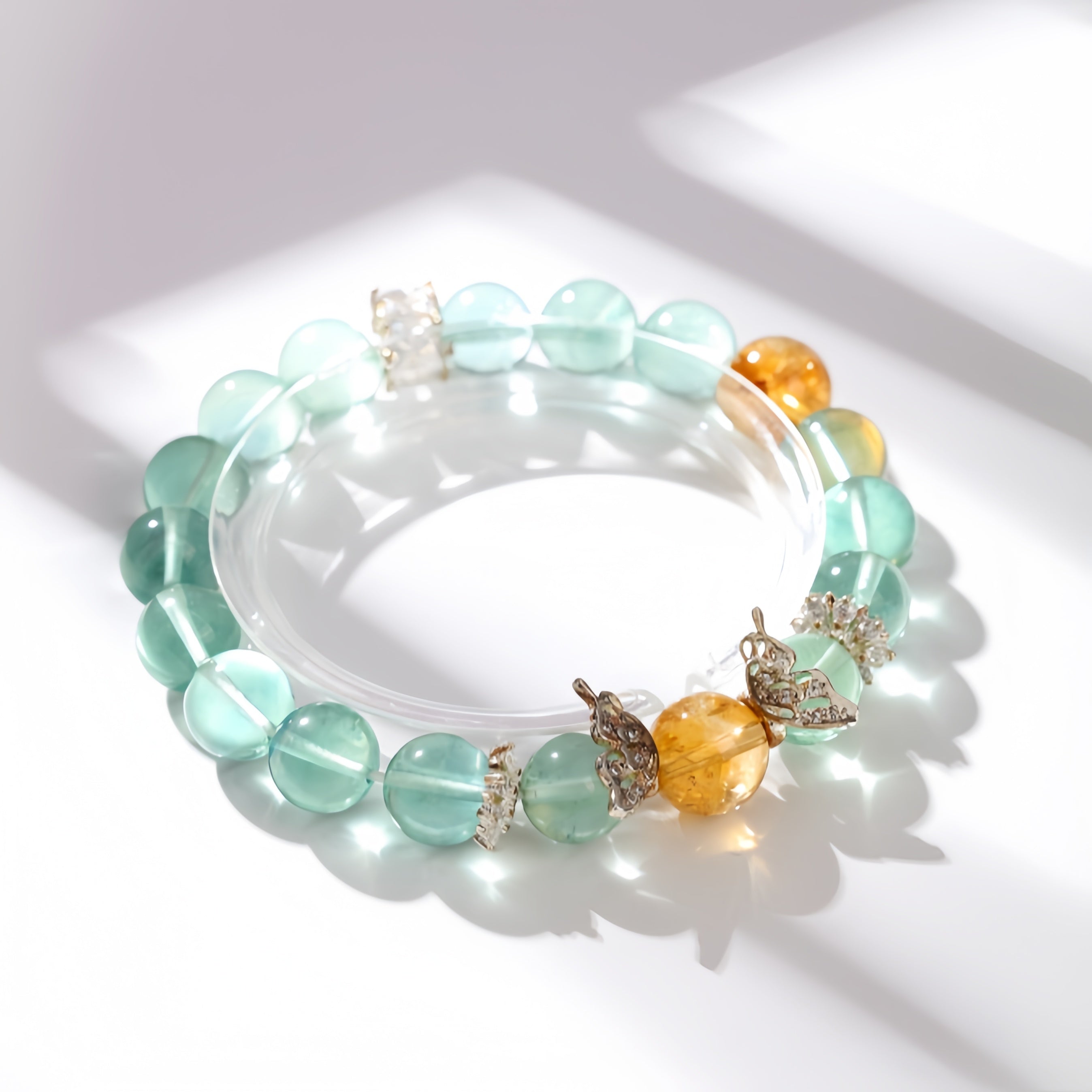Clarity Bloom|Fluorite & Citrine Focus Bracelet - Image 2