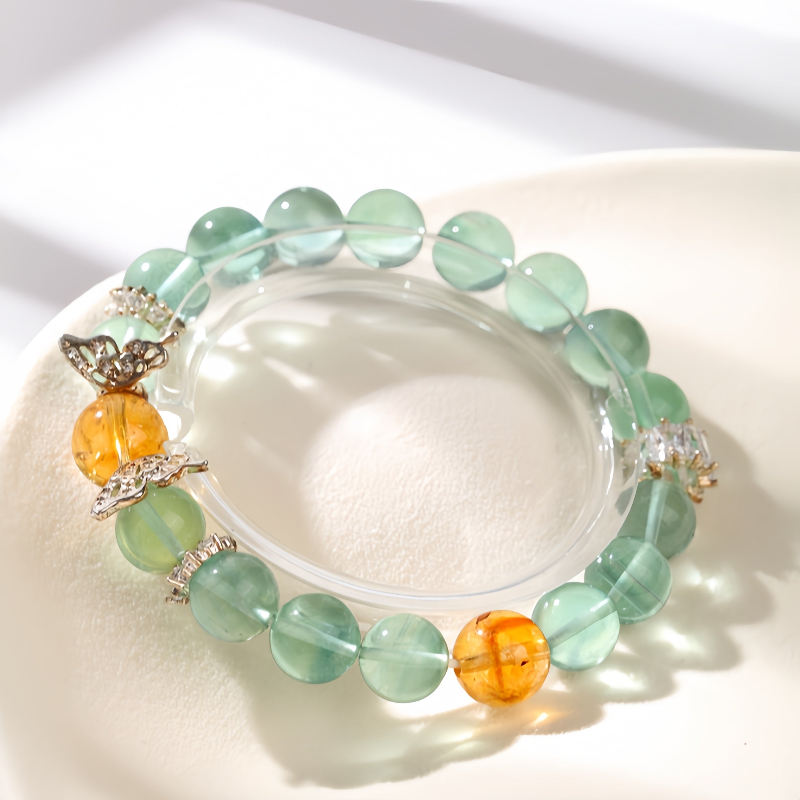 Clarity Bloom|Fluorite & Citrine Focus Bracelet - Image 3